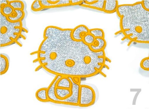 Aufnäher Aufbügler Bügelbild Hello Kitty 6 cm gelb*NEU* von CISL
