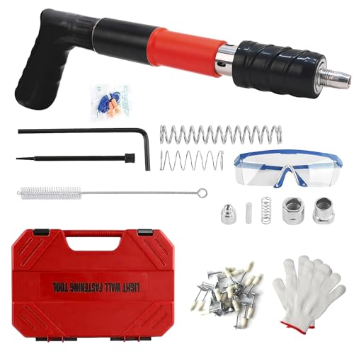 Manuelle Mini Nagelpistole, 120Pcs Runden Nägeln/5 Gänge Nagelpistole aus Stahl, Tragbare Nail Gun, Einstellbare/Schalldämpfer Wand Nagelpistolen für Zementwand/Decken/Haushalt-Rot Manuelle Mini Nagelpistole, 120Pcs Runden Nägeln/5 Gänge Nagelpistole aus Stahl, Tragbare Nail Gun, Einstellbare/Schalldämpfer Wand Nagelpistolen für Zementwand/Decken/Haushalt-Rot von CISSIYOG