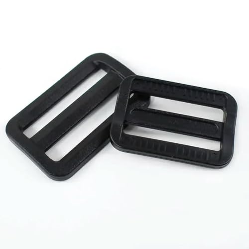 CIVIOOH 10-100Pcs 20-50mm Black Plastic Slider Adjust Buckles for Backpack Straps Webbing Belt Buckle DIY Luggage Accessories von CIVIOOH