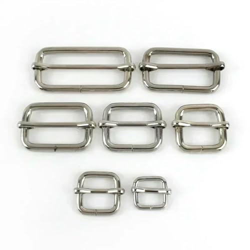 CIVIOOH 5/10Pc 20-50mm Metal Slides Wire-Formed Roller Pin Buckles Strap Slider Adjuster for Bags Garment Leather Accessories von CIVIOOH