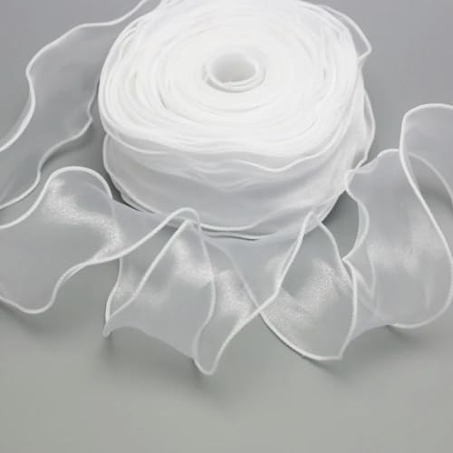 CIVIOOH 50mm Welle Seide Organza Band Bogen Material Für Haar Ornament Geschenk Verpackung Dekoration Spitze Bänder von CIVIOOH