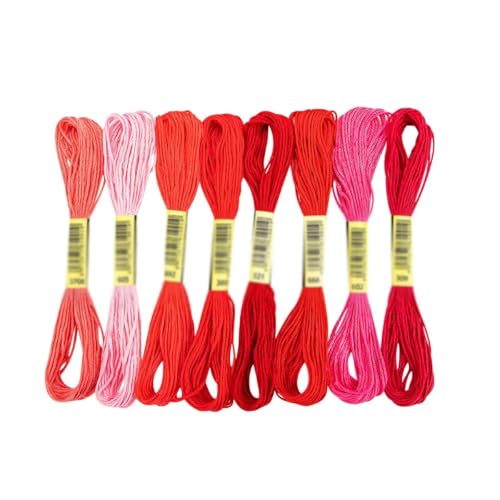 CIVIOOH 8-teiliges mehrfarbiges Faden-Set aus Baumwolle zum Kreuzstich, zum Nähen, Stickgarn, Floss-Set, DIY-Nähwerkzeuge, Basteln, 6 Stränge von CIVIOOH
