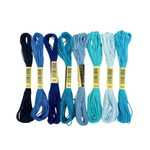 CIVIOOH 8-teiliges mehrfarbiges Faden-Set aus Baumwolle zum Kreuzstich, zum Nähen, Stickgarn, Floss-Set, DIY-Nähwerkzeuge, Basteln, 6 Stränge CIVIOOH 8-teiliges mehrfarbiges Faden-Set aus Baumwolle zum Kreuzstich, zum Nähen, Stickgarn, Floss-Set, DIY-Nähwerkzeuge, Basteln, 6 Stränge von CIVIOOH