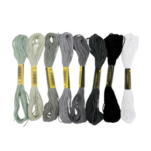 CIVIOOH 8-teiliges mehrfarbiges Faden-Set aus Baumwolle zum Kreuzstich, zum Nähen, Stickgarn, Floss-Set, DIY-Nähwerkzeuge, Basteln, 6 Stränge CIVIOOH 8-teiliges mehrfarbiges Faden-Set aus Baumwolle zum Kreuzstich, zum Nähen, Stickgarn, Floss-Set, DIY-Nähwerkzeuge, Basteln, 6 Stränge von CIVIOOH