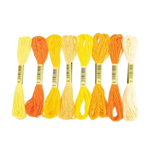 CIVIOOH 8-teiliges mehrfarbiges Faden-Set aus Baumwolle zum Kreuzstich, zum Nähen, Stickgarn, Floss-Set, DIY-Nähwerkzeuge, Basteln, 6 Stränge CIVIOOH 8-teiliges mehrfarbiges Faden-Set aus Baumwolle zum Kreuzstich, zum Nähen, Stickgarn, Floss-Set, DIY-Nähwerkzeuge, Basteln, 6 Stränge von CIVIOOH