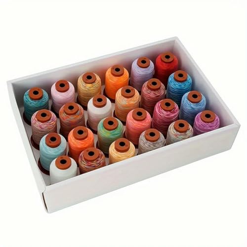CIVIOOH Regenbogenfarbenes, buntes Polyester-Nähmaschinengarn, 5000 Yards pro Spule, zum Quilten, Overlocknähten, Nähen, Sticken CIVIOOH Regenbogenfarbenes, buntes Polyester-Nähmaschinengarn, 5000 Yards pro Spule, zum Quilten, Overlocknähten, Nähen, Sticken von CIVIOOH