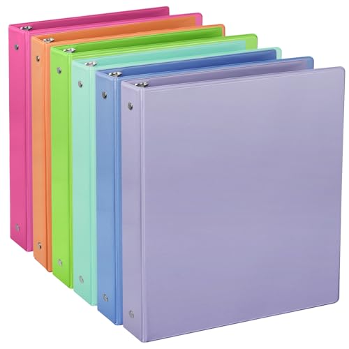 CIXILDTS 2,5 cm runde Ringbücher, Standard-3-Ringbuch, passend für Briefpapier, Präsentationsansicht, 6 Packungen, sortiert von CIXILDTS