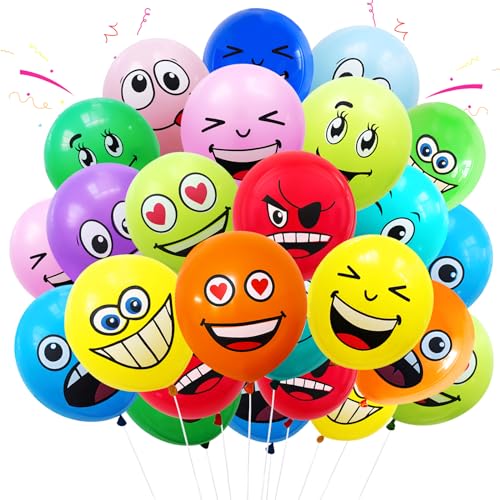 Smiley Luftballons, CIYIN 100 Stück Luftballons Geburtstag Smiley, Verschiedene Miene Laune Ballons, für Kinder Geburtstag Sfeier, Babyparty, Jubiläum Party Deko Smiley Luftballons, CIYIN 100 Stück Luftballons Geburtstag Smiley, Verschiedene Miene Laune Ballons, für Kinder Geburtstag Sfeier, Babyparty, Jubiläum Party Deko von CIYIN