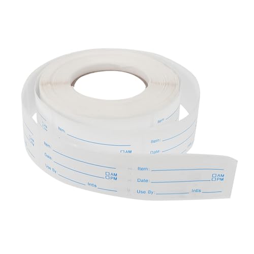 CIYODO 1 Rolle Roll Etiketten für Lebensmittel Selbstklebende Datumslabel für Gläser Behälter Aufkleber Rolle für Sichere Aufbewahrung von Lebensmitteln zu Hause Gastronomiebetrieben CIYODO 1 Rolle Roll Etiketten für Lebensmittel Selbstklebende Datumslabel für Gläser Behälter Aufkleber Rolle für Sichere Aufbewahrung von Lebensmitteln zu Hause Gastronomiebetrieben von CIYODO