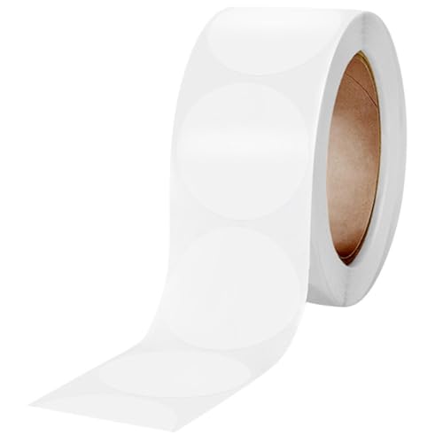 CIYODO 1 Rolle Runde Transparente Aufkleber Selbstklebend pro Rolle für Geschenkverpackungen Beschriftungen und Bastelarbeiten ohne Rückstände Behältern von CIYODO