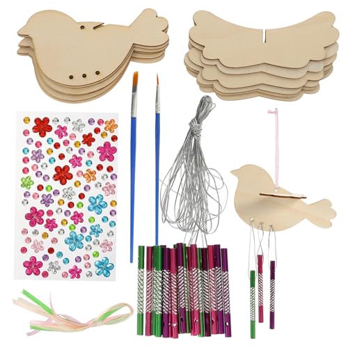 CIYODO 1 Satz DIY Holz Windspiel Bausatz mit Tier Ausschnitten Unfertige Klangstäbe für Kreative und Garten Dekorationen Vögel Stäbe zur Individuellen Gestaltung CIYODO 1 Satz DIY Holz Windspiel Bausatz mit Tier Ausschnitten Unfertige Klangstäbe für Kreative und Garten Dekorationen Vögel Stäbe zur Individuellen Gestaltung von CIYODO