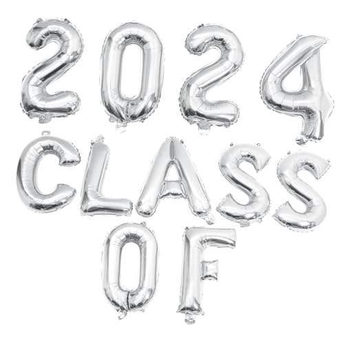 CIYODO 1 Satz Dekorativen Luftballons für Abschlussfeier Silberne Class Of Ballons für Festliche Partydekoration und Fotoshootings mit Freunden von CIYODO