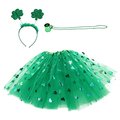 CIYODO 1 Satz Patrick's Day Kostüm Zubehör Teiliges mit Shamrock Haarreif Halskette und Rock für Feierlichkeiten Patrick's Day Partys und Veranstaltungen CIYODO 1 Satz Patrick's Day Kostüm Zubehör Teiliges mit Shamrock Haarreif Halskette und Rock für Feierlichkeiten Patrick's Day Partys und Veranstaltungen von CIYODO