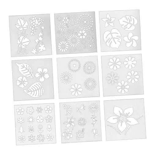 CIYODO 1 Set 9 Teilig Formen Mit Blumendruck Dekorationen Zahlenformen DIY Kuchendekorationsform Backen Kreatives Gebäck Blumenkuchenform Kuchenform Für Zuhause Blumenkeksform von CIYODO