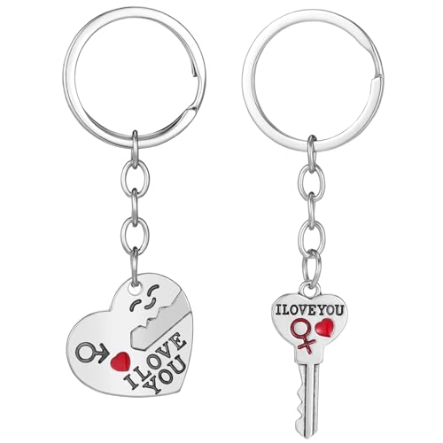 CIYODO 1 Set Pärchen-schlüsselanhänger Für Paare, Passende Herz-schlüsselanhänger Für Freund Und Freundin, Zum Valentinstag von CIYODO