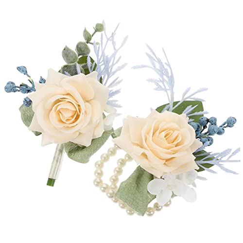 CIYODO 1 Set Weiße Ansteckblume Handblumen Künstliche Business-Beige-Tuch von CIYODO