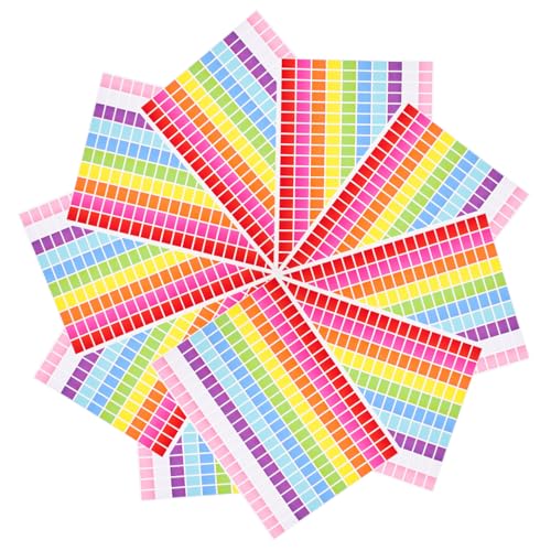 CIYODO 10 Blatt Bögen Farbcodierungs Etiketten Selbstklebende Rechteckige Aufkleber Bunte Klebeetiketten für Haushalt Büro Klassifizierung und Organisation Farben Je von CIYODO