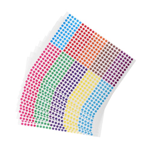 CIYODO 10 Blatt Bunte Selbstklebende Rundpunktetiketten Farben Abnehmbare Wasserfeste Sticker für Büro Schule und Diy Organisation von CIYODO