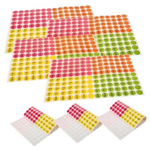 CIYODO 10 Blatt Runde Preisschilder Aufkleber Neonfarben Selbstklebend für Supermarkt Einzelhandel Auffällige Preiskennzeichnung Einfach Anzubringen Vielseitig Einsetzbar CIYODO 10 Blatt Runde Preisschilder Aufkleber Neonfarben Selbstklebend für Supermarkt Einzelhandel Auffällige Preiskennzeichnung Einfach Anzubringen Vielseitig Einsetzbar von CIYODO
