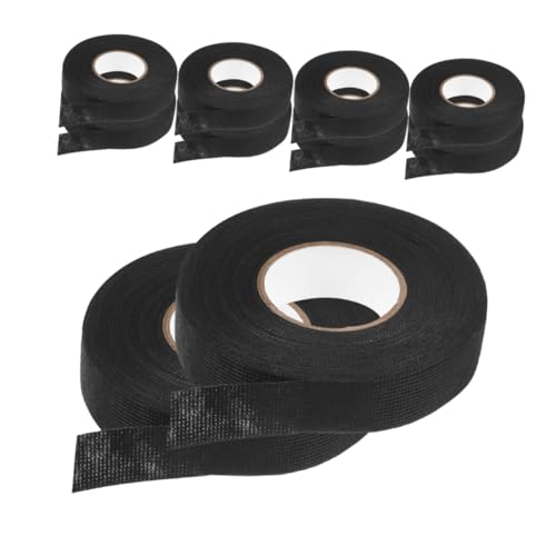 CIYODO 10 Rollen Gewebeband für Kabelbäume Kabelbahn Klebeband nutzen Stoff-Elektroband Draht Kabelband Band mit hoher Hitze Hochtemperatur-Elektroband Polyestertuch Black von CIYODO