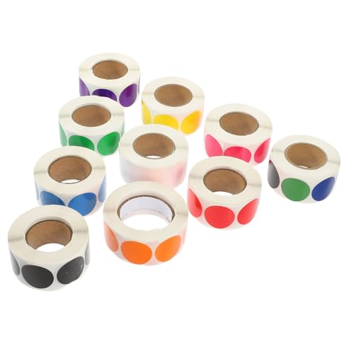 CIYODO 10 Rollen Selbstklebende Runde Farbige Punktaufkleber Bunte Klebeetiketten Zum Markieren Sortieren Büro Schule Dekoration CIYODO 10 Rollen Selbstklebende Runde Farbige Punktaufkleber Bunte Klebeetiketten Zum Markieren Sortieren Büro Schule Dekoration von CIYODO
