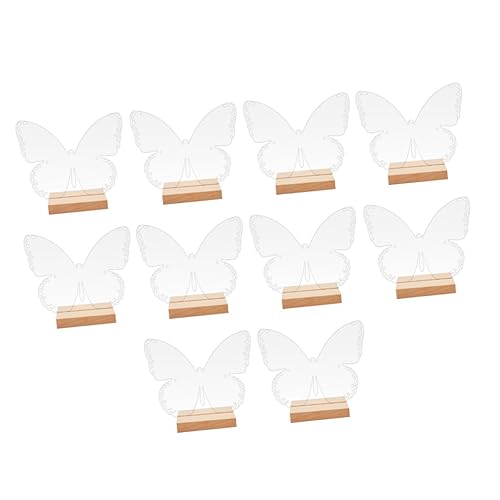 CIYODO 10 Sätze Tischkarte Tischnummernhalter Für Die Hochzeit Mini Reservierte Tischschilder Schmetterlingseinladungen Reserviertes Zeichen Rezeption Acryl Transparent von CIYODO