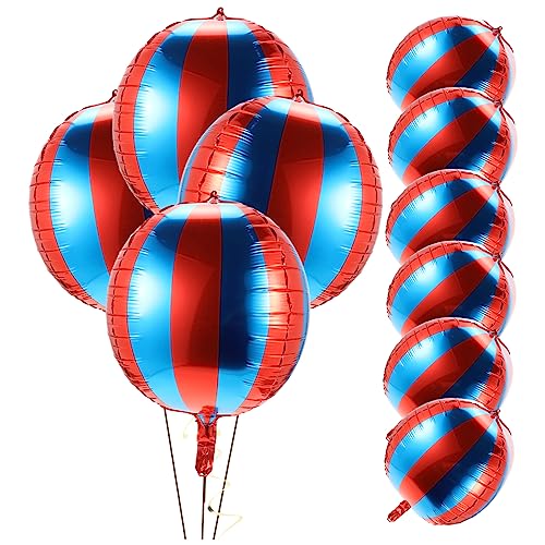 CIYODO 10 Stück Blaue Und Rot Gestreifte Luftballons Party 2023 Umwerben Blaue Luftballons Partyballons Dekorationen Abschlussfeier Ballons Geburtstag Aluminiumfolie von CIYODO