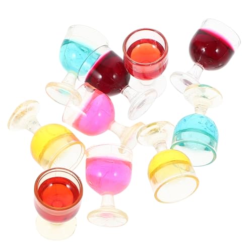 CIYODO 10 Stück Mini Weinglas Mini-Weinbecher-Modell Puppe Brille falsche Mini-Weinbecher dekorativer Miniaturen Kelch Mini-Hausgläser Miniatur Weingläser PVC CIYODO 10 Stück Mini Weinglas Mini-Weinbecher-Modell Puppe Brille falsche Mini-Weinbecher dekorativer Miniaturen Kelch Mini-Hausgläser Miniatur Weingläser PVC von CIYODO