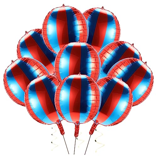CIYODO 10 Stück Runde Luftballons Aus Aluminiumfolie Flugzeug Geburtstagsparty Dekorationen Zirkusballons Karnevalshintergrund Rote Und Blaue Luftballons Hochzeitsballons Zirkus von CIYODO