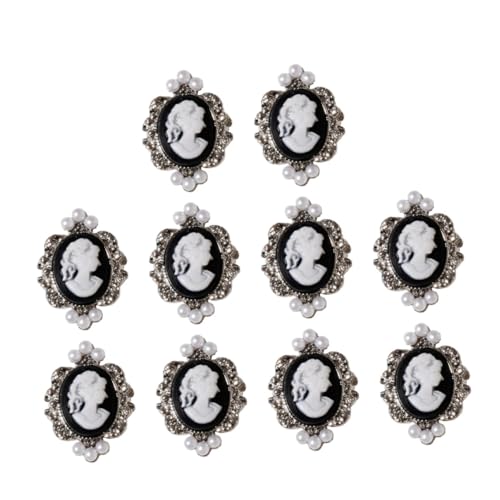 CIYODO 10 Stück Teiliges Barock Vintage Damen Nail Art Patches aus Langlebiger Legierung Selbstklebend Modische Maniküre Dekoration mit Perlen und Strass Einfach Anzubringen Glänzend von CIYODO
