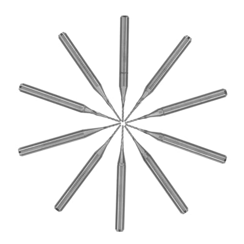 CIYODO 10 Stück Teiliges Cnc Fräsbohrer mit Schaft Verschleißfeste Hartmetall Fräsbits aus Wolframstahl für Pcb Leiterplatten Metall Kunststoffgravur Präzises Fräsen bei Hoher von CIYODO
