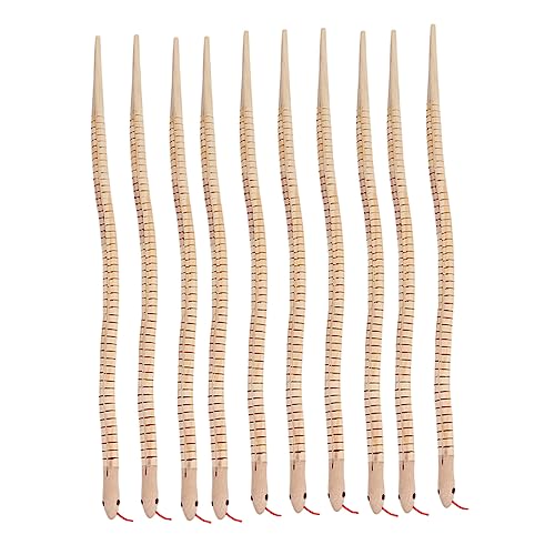 CIYODO 10 Stück Teiliges Holz Schlangen Flexible Gelenk Holzschlangen Natürliche Farbe Kinderfreundlich Sicher Langlebig für Party Mitgebsel und Familien Spielspaß von CIYODO
