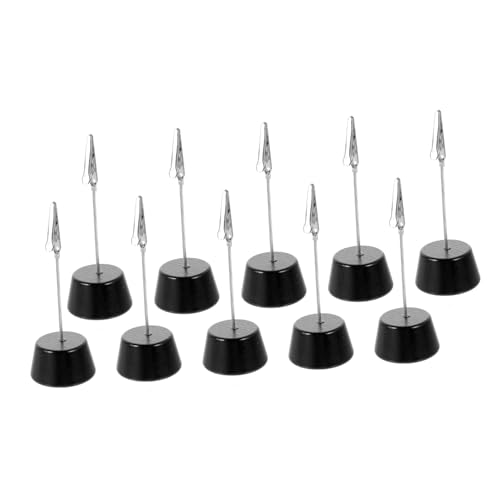 CIYODO 10 Stück Teiliges Holzständer Fotohalter mit Klammern Stabile Basis Kreative Karten Memo clips Retro Büroaccessoires für Tischdekoration und Nachrichtennotizen von CIYODO