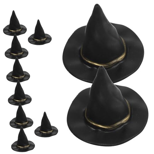 CIYODO 10 Stück Teiliges Mini Hexenhut Miniatur Puppenhut Halloween Deko zum Basteln für DIY Puppenhaus Zubehör für Freunde von CIYODO