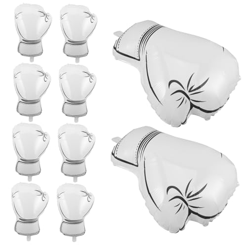 CIYODO 10 Stück Teiliges Weiße Boxhandschuh-folienballons für Boxparty Dekoration Langlebig Stabiles Material Einfach Aufzublasen Vielseitig für Jungen Geburtstag und Wrestling-event von CIYODO
