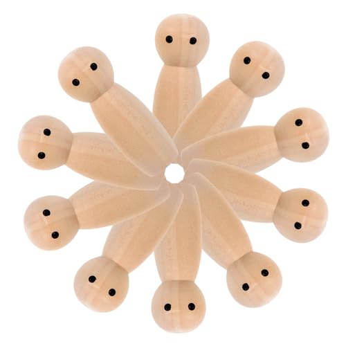 CIYODO 10 Stück Unvollendete Holz-steckpuppen Für Kinder Zum Bemalen Mini Holzfiguren Zum Basteln Und Dekorieren CIYODO 10 Stück Unvollendete Holz-steckpuppen Für Kinder Zum Bemalen Mini Holzfiguren Zum Basteln Und Dekorieren von CIYODO