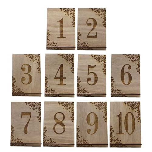 CIYODO 10stücke Teiliges Holz Tischnummern Für Hochzeiten Und Events Rustikale Tischnummern Zur Dekoration Praktisch Und Langlebig Für Empfang Und Feierlichkeiten von CIYODO