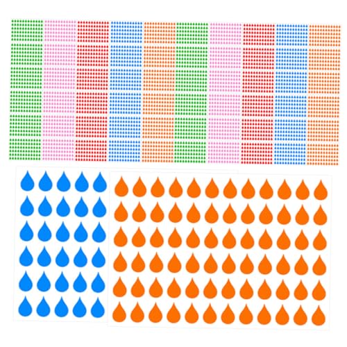 CIYODO 100 Blatt Wasserfeste Planer-sticker aus Robustem Kupferdruckpapier Beschreibbare Tropfen-indexetiketten in Fünf Farben Selbstklebend für Tagebücher Scrapbooking und von CIYODO
