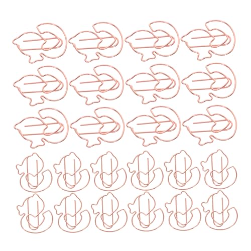 CIYODO 100 Stück Kleine Büroklammern Tierform Metall Entenförmige Clips mit Starkem Griff für Dokumentenorganisation und Kreative Lesezeichen im Büro und Schule Rosa Gold CIYODO 100 Stück Kleine Büroklammern Tierform Metall Entenförmige Clips mit Starkem Griff für Dokumentenorganisation und Kreative Lesezeichen im Büro und Schule Rosa Gold von CIYODO