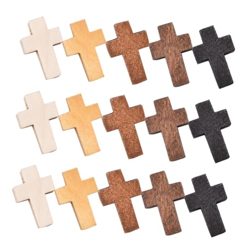CIYODO 100 Stück Kleines Holz Dekoration Handgefertigte Holzkreuze für Diy Bastelprojekte Farben Garten Wohnkultur und Feste von CIYODO