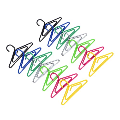 CIYODO 100 Stück Metall Büroklammern Kleiderbügel Form Bunte Dekorative Clips für Notizen Lesezeichen Dokumentenorganisation und Bastelbedarf im Praktischen von CIYODO