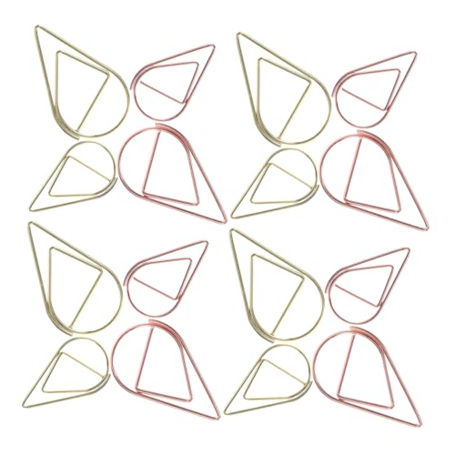 CIYODO 100 Stück Metall Büroklammern Teardrop Paperclips Gold Roségold Kleine und Mittlere Dokumenten Clips für Büro Schule Hochzeitseinladungen und Bastelprojekte von CIYODO