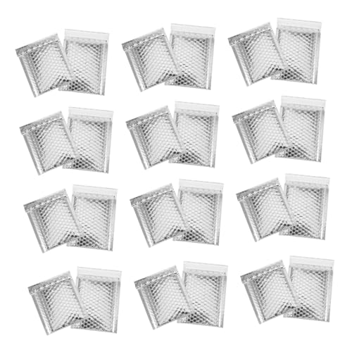 CIYODO 100 Stück Silberfarbene Luftpolster versandtaschen Selbstklebend Gepolstert Sicherer Schutz Versandumschläge Für Kleine Artikel Postversand von CIYODO