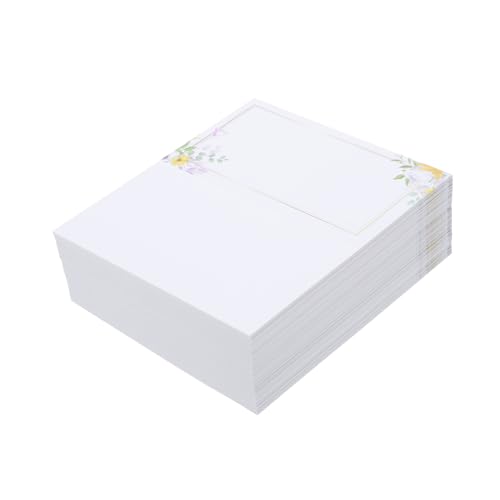 CIYODO 100 Stück Teiliges Hochwertige Blumige Hochzeit Sitzkarten für Tischdeko Bedruckbare Zeltkarten mit Romantischem Blumenmuster Leicht Beschreibbare Namenskarten für Empfang Bankett von CIYODO