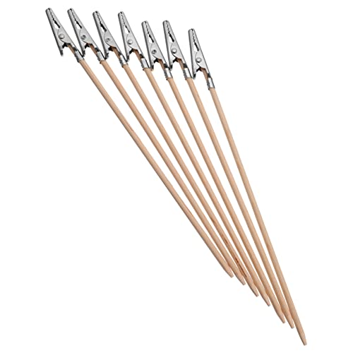CIYODO 100 Stück Teiliges Set Krokodilklemmen mit Bambusstab Diy Modellierungswerkzeug Praktische Halterung für Airbrush Fotohalter und Kleine Werkstücke Vielseitig und Handlich von CIYODO