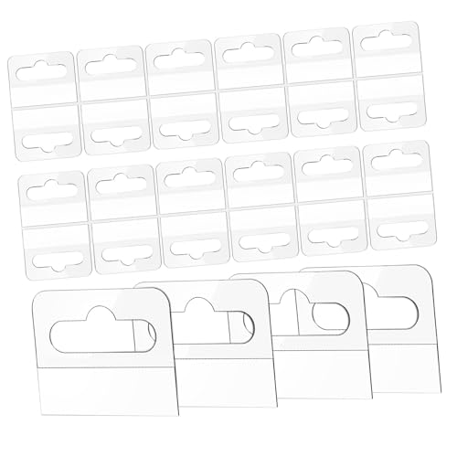 CIYODO 100 Stück Transparente Selbstklebende Aufhängelaschen mit Schlitzloch Robuste PVC Hang Tabs für Einzelhandel Vielseitig Einsetzbar Schnelle Anwendung Diskret für Warenpräsentation von CIYODO