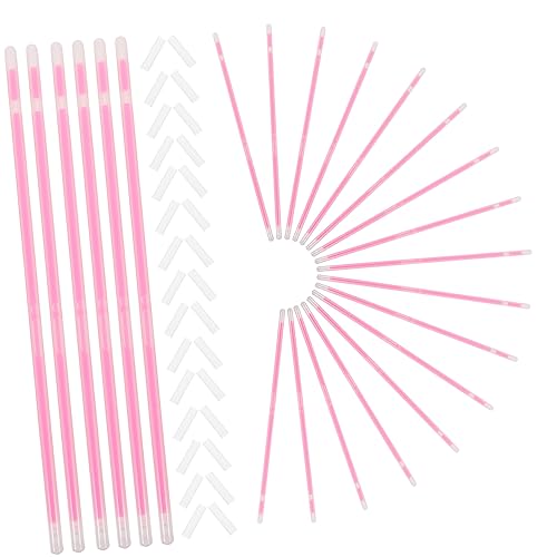 CIYODO 100 Stück rosa Leuchtstab Glühstock glühen Lichtschwert Dekorationen Mini halllowen heeloween verkleidung saumband bügel leuchtendes leuchtende Stütze Plastik von CIYODO