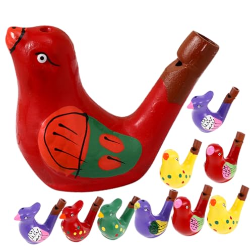 CIYODO 10Stücke Keramische Vogelpfeifen für Cartoon Pfeifen Bunten Farben für Kreative Lernaktivitäten Perfektes Partypfeilspielzeug von CIYODO