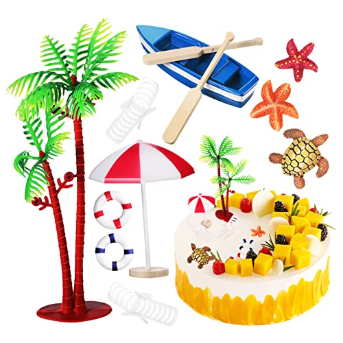 CIYODO 10Stücke Teiliges Strand Kuchendekorationsset Meeresmotiv mit Boot für Kreative Partykuchen Dekorationen für Sommerfeiern und Geburtstagsfeiern CIYODO 10Stücke Teiliges Strand Kuchendekorationsset Meeresmotiv mit Boot für Kreative Partykuchen Dekorationen für Sommerfeiern und Geburtstagsfeiern von CIYODO