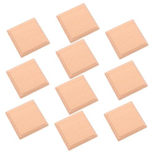 CIYODO 10Stücke Unbehandelte Buchenholz Quadratische Holzblöcke für DIY Projekte Bastelständer für Modelle Kreative Holzapplikationen Geschenkideen für Künstler und Heimwerker von CIYODO